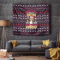 Beagle Dog They Know When You Have Snacks Christmas Tapestry Xmas Holiday Patterns - Wonder Print Shop