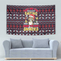 Beagle Dog They Know When You Have Snacks Christmas Tapestry Xmas Holiday Patterns - Wonder Print Shop
