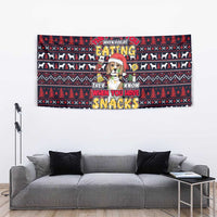 Beagle Dog They Know When You Have Snacks Christmas Tapestry Xmas Holiday Patterns - Wonder Print Shop