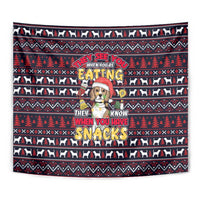Beagle Dog They Know When You Have Snacks Christmas Tapestry Xmas Holiday Patterns - Wonder Print Shop