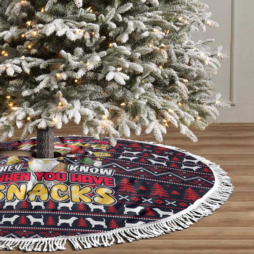 Beagle Dog They Know When You Have Snacks Christmas Tree Skirt Xmas Holiday Patterns - Wonder Print Shop