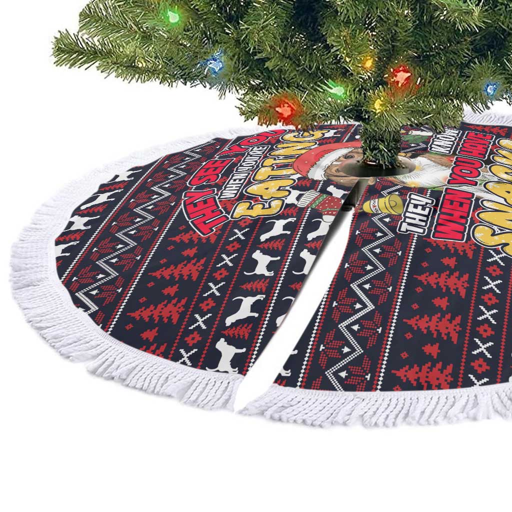Beagle Dog They Know When You Have Snacks Christmas Tree Skirt Xmas Holiday Patterns - Wonder Print Shop