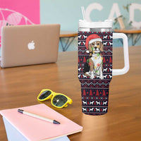 Beagle Dog They Know When You Have Snacks Christmas Tumbler With Handle Xmas Holiday Patterns - Wonder Print Shop