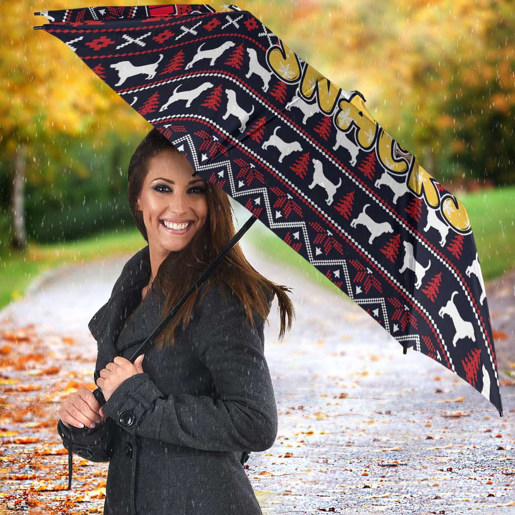 Beagle Dog They Know When You Have Snacks Christmas Umbrella Xmas Holiday Patterns - Wonder Print Shop
