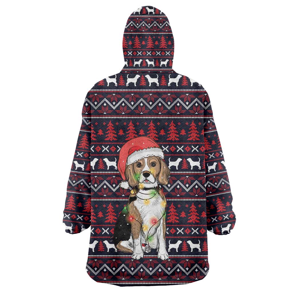 Beagle Dog They Know When You Have Snacks Christmas Wearable Blanket Hoodie Xmas Holiday Patterns - Wonder Print Shop