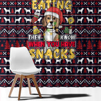 Beagle Dog They Know When You Have Snacks Christmas Window Curtain Xmas Holiday Patterns - Wonder Print Shop