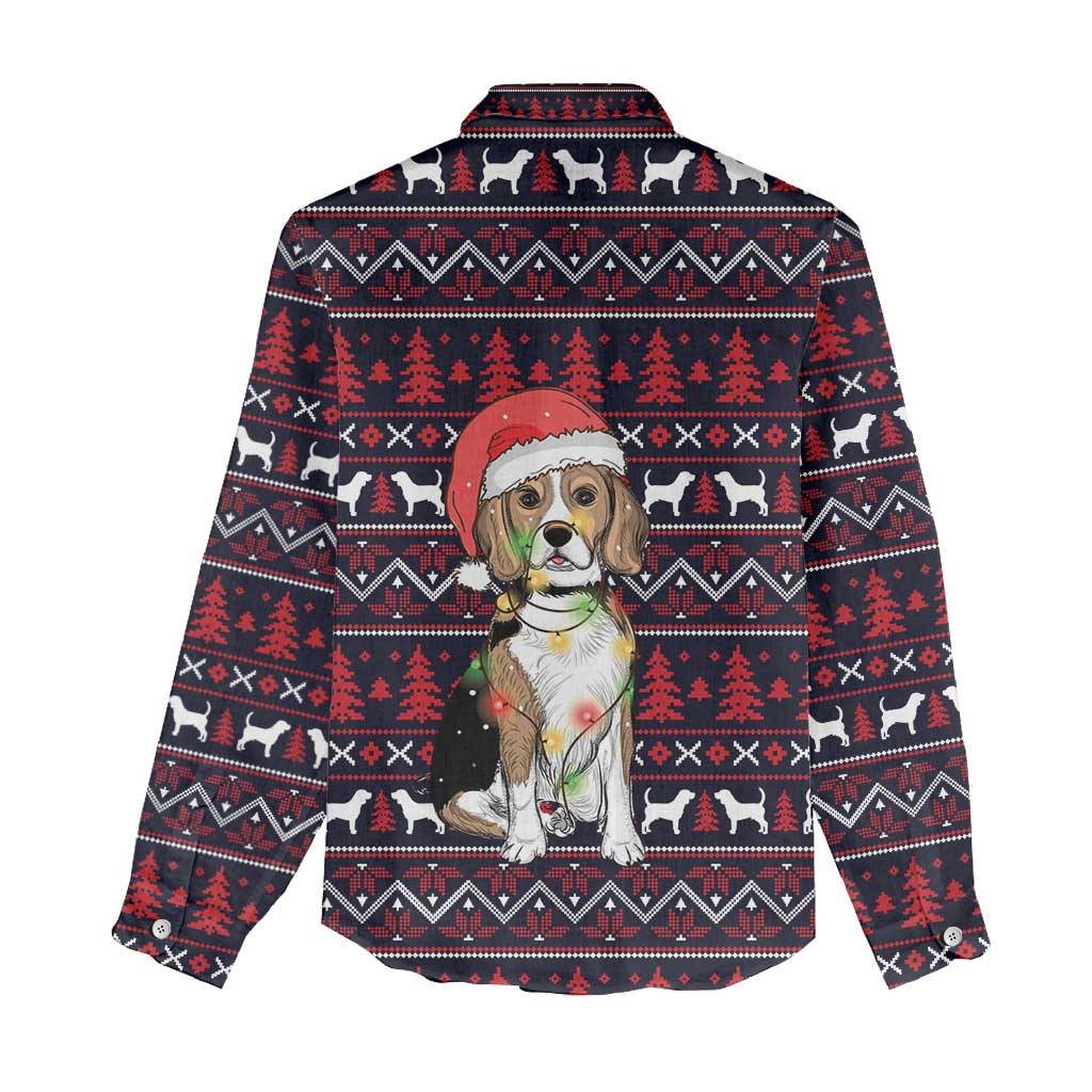 Beagle Dog They Know When You Have Snacks Christmas Women Casual Shirt Xmas Holiday Patterns - Wonder Print Shop