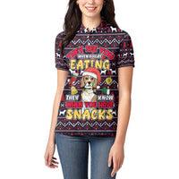 Beagle Dog They Know When You Have Snacks Christmas Women Polo Shirt Xmas Holiday Patterns - Wonder Print Shop