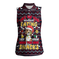 Beagle Dog They Know When You Have Snacks Christmas Women Sleeveless Polo Shirt Xmas Holiday Patterns - Wonder Print Shop