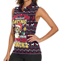 Beagle Dog They Know When You Have Snacks Christmas Women Sleeveless Polo Shirt Xmas Holiday Patterns - Wonder Print Shop