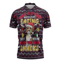 Beagle Dog They Know When You Have Snacks Christmas Zipper Polo Shirt Xmas Holiday Patterns - Wonder Print Shop