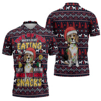 Beagle Dog They Know When You Have Snacks Christmas Zipper Polo Shirt Xmas Holiday Patterns - Wonder Print Shop