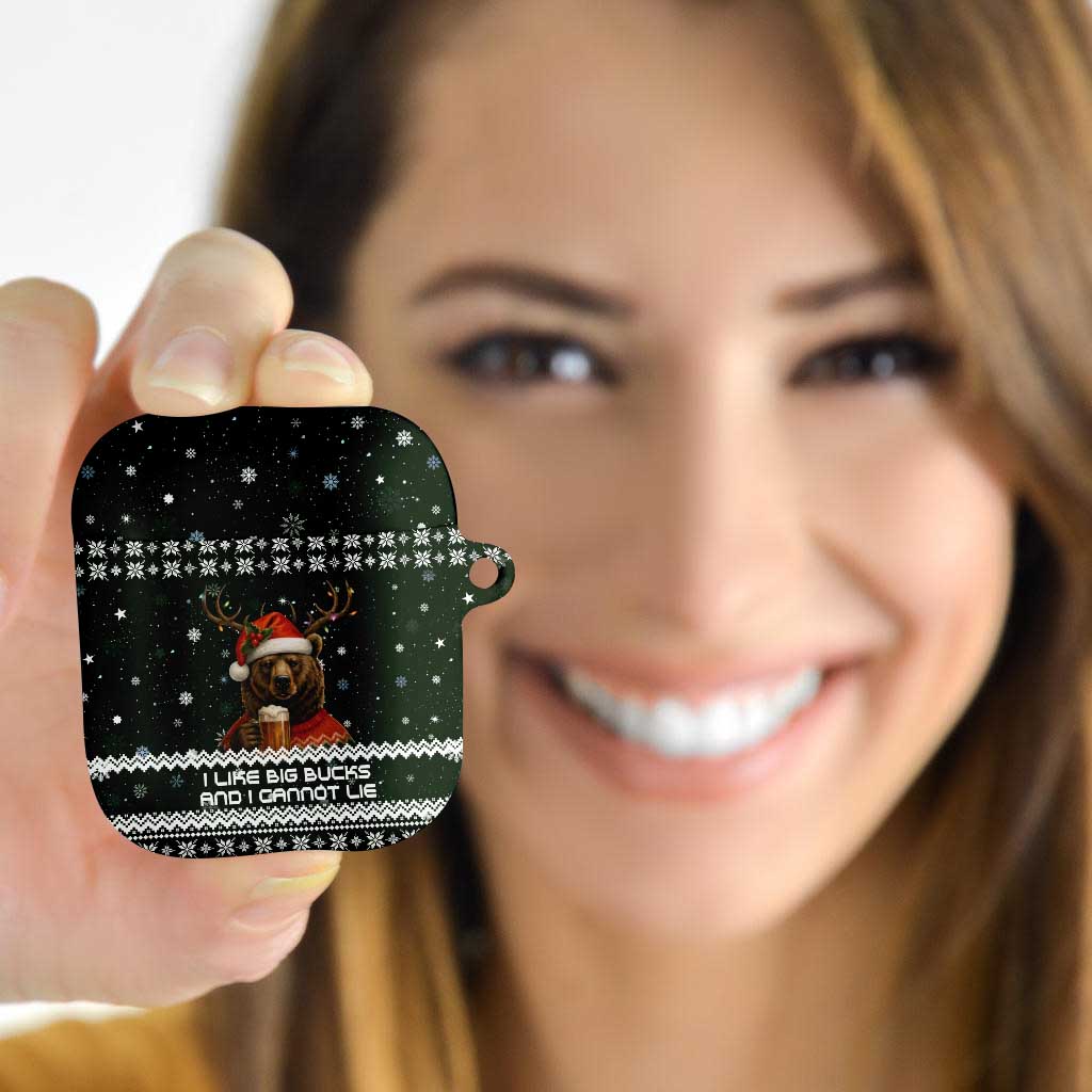 Bear Hunting and Beer Christmas AirPods Case Xmas Holiday Patterns - Wonder Print Shop