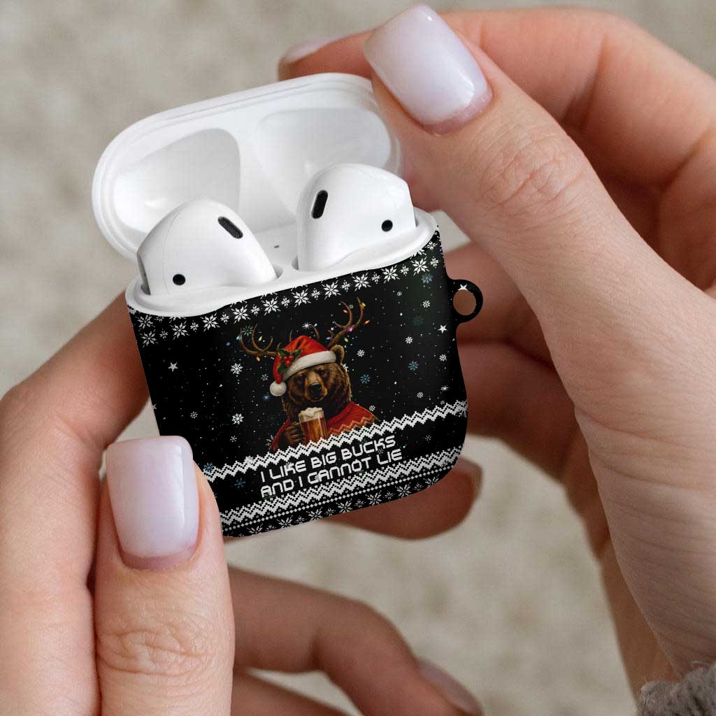 Bear Hunting and Beer Christmas AirPods Case Xmas Holiday Patterns - Wonder Print Shop