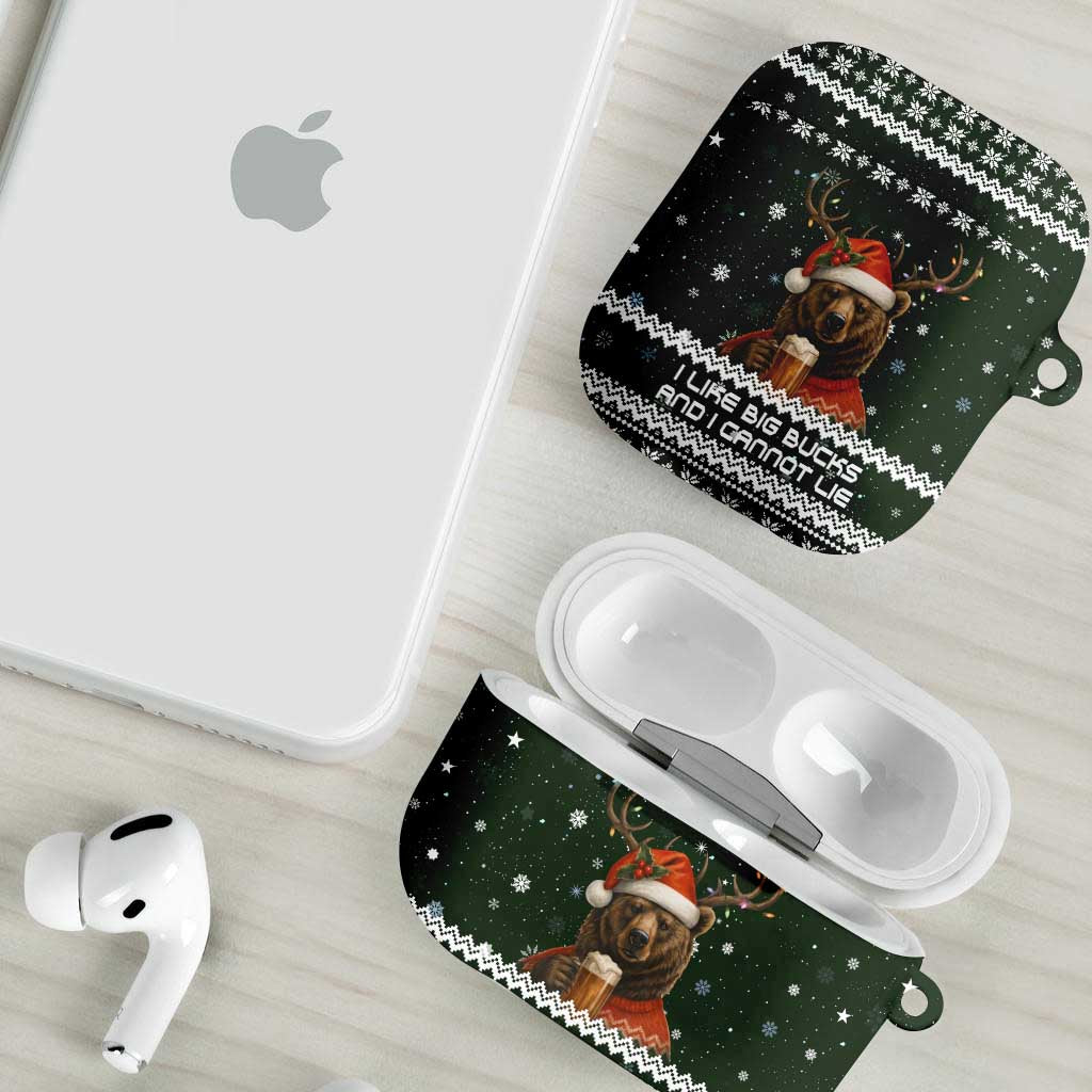 Bear Hunting and Beer Christmas AirPods Case Xmas Holiday Patterns - Wonder Print Shop