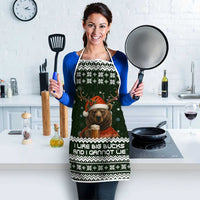 Bear Hunting and Beer Christmas Apron Xmas Holiday Patterns - Wonder Print Shop