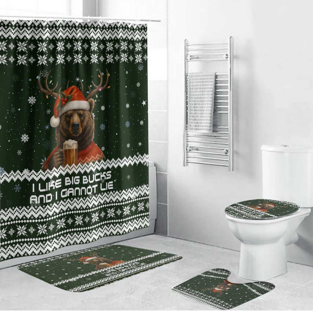 Bear Hunting and Beer Christmas Bathroom Set Xmas Holiday Patterns - Wonder Print Shop