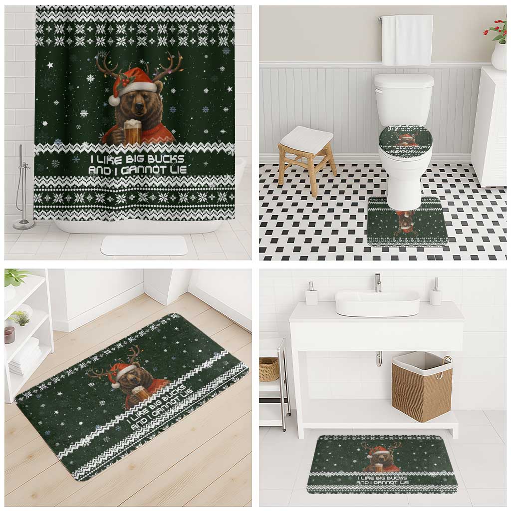 Bear Hunting and Beer Christmas Bathroom Set Xmas Holiday Patterns - Wonder Print Shop