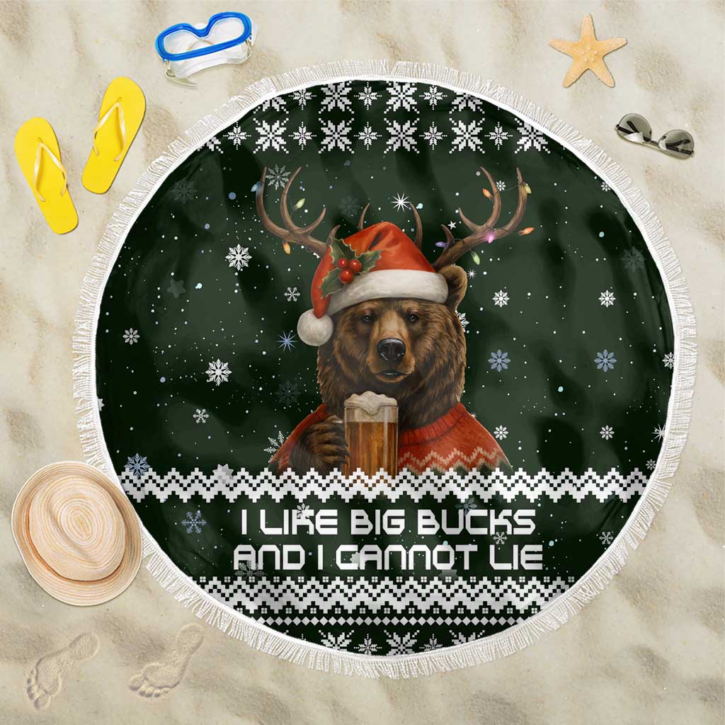 Bear Hunting and Beer Christmas Beach Blanket Xmas Holiday Patterns - Wonder Print Shop