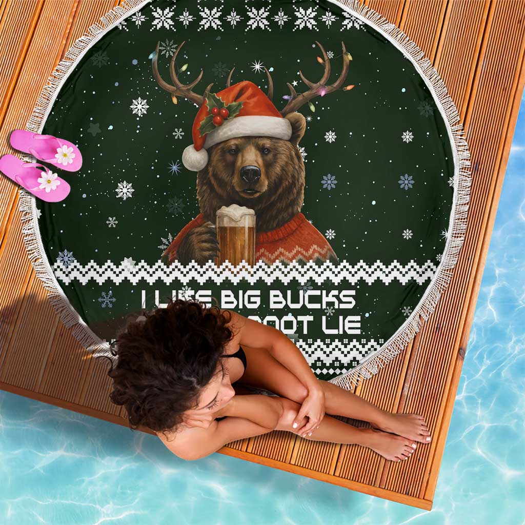 Bear Hunting and Beer Christmas Beach Blanket Xmas Holiday Patterns - Wonder Print Shop