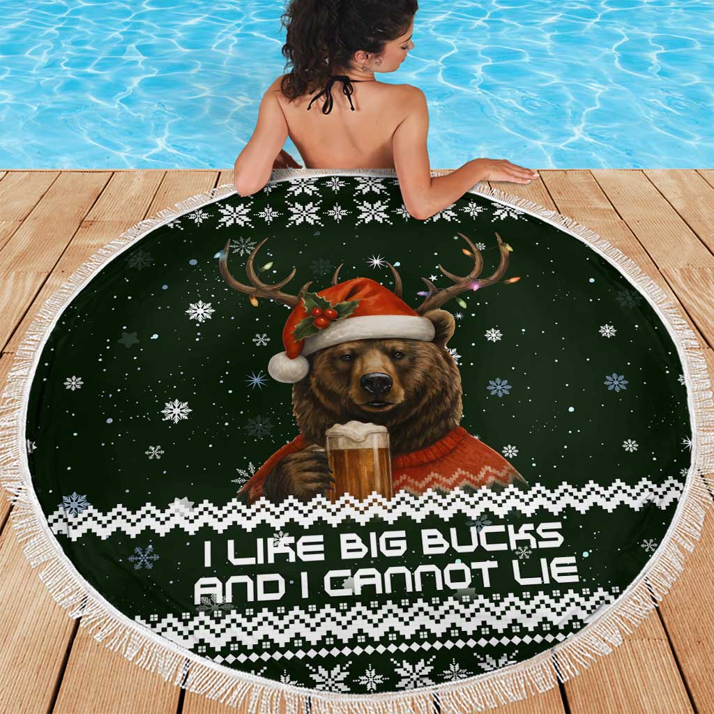 Bear Hunting and Beer Christmas Beach Blanket Xmas Holiday Patterns - Wonder Print Shop