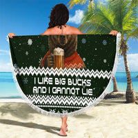 Bear Hunting and Beer Christmas Beach Blanket Xmas Holiday Patterns - Wonder Print Shop