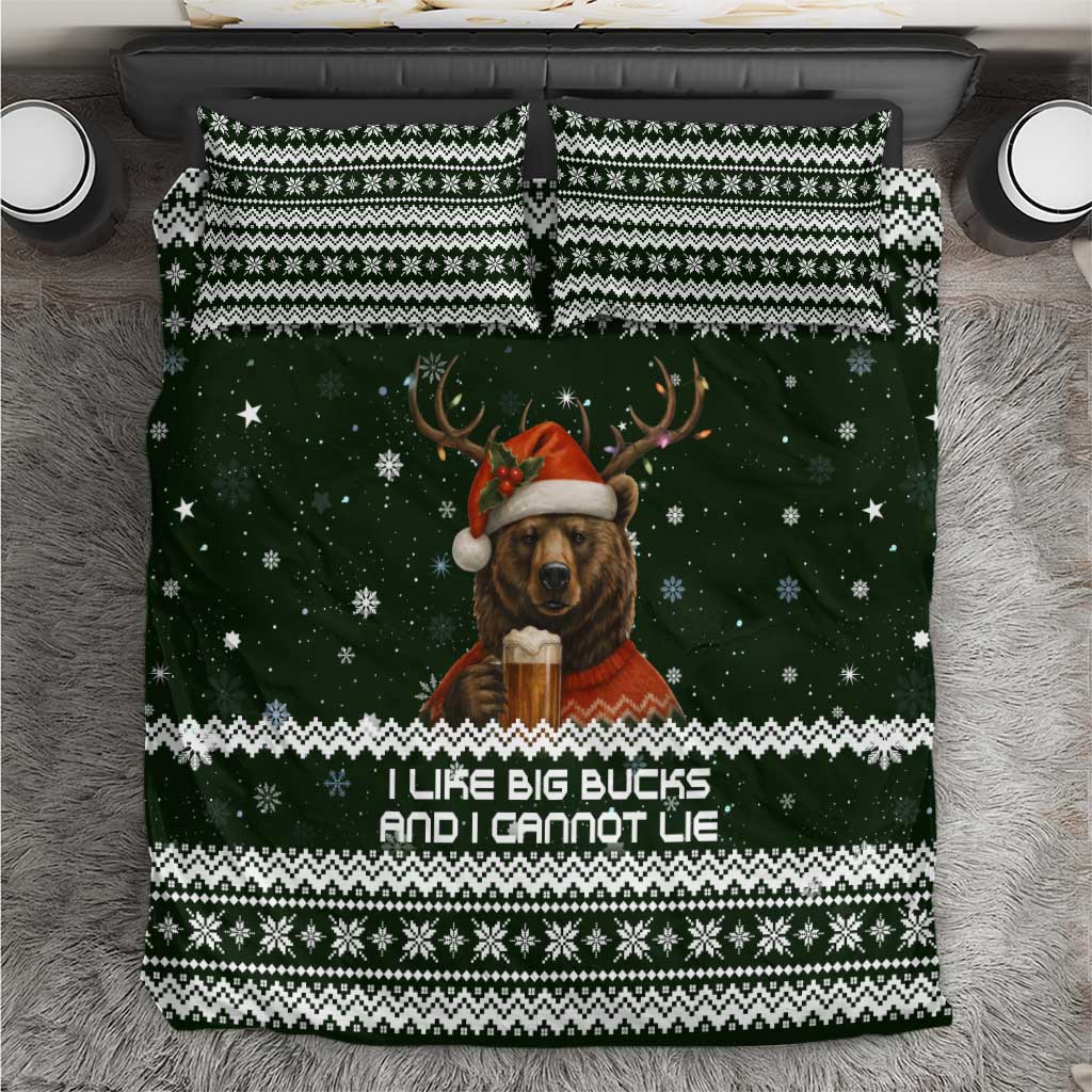 Bear Hunting and Beer Christmas Bedding Set Xmas Holiday Patterns - Wonder Print Shop