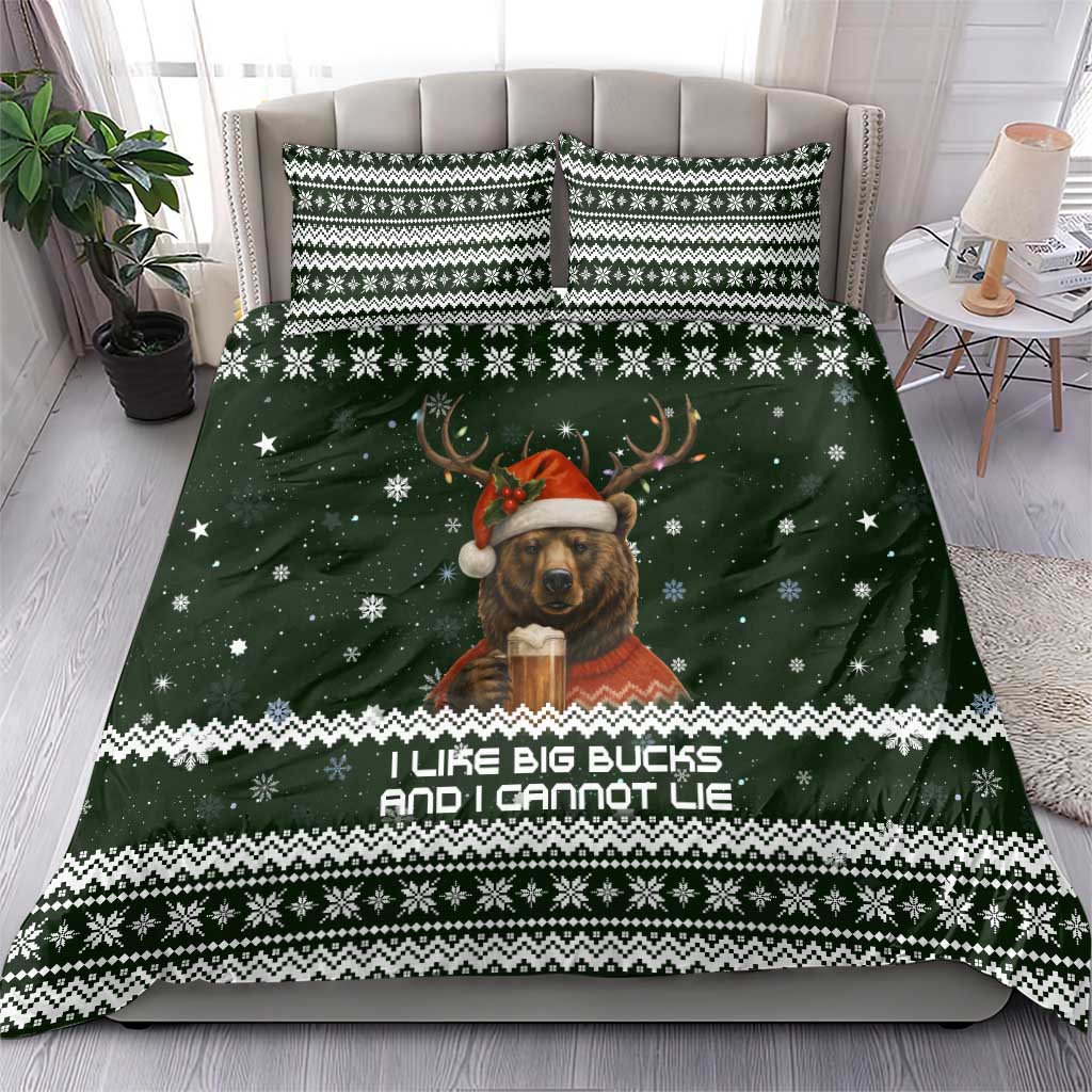 Bear Hunting and Beer Christmas Bedding Set Xmas Holiday Patterns - Wonder Print Shop