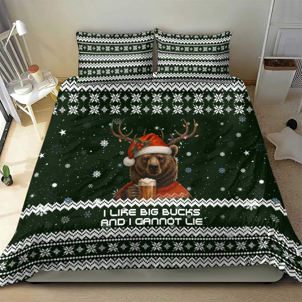 Bear Hunting and Beer Christmas Bedding Set Xmas Holiday Patterns - Wonder Print Shop