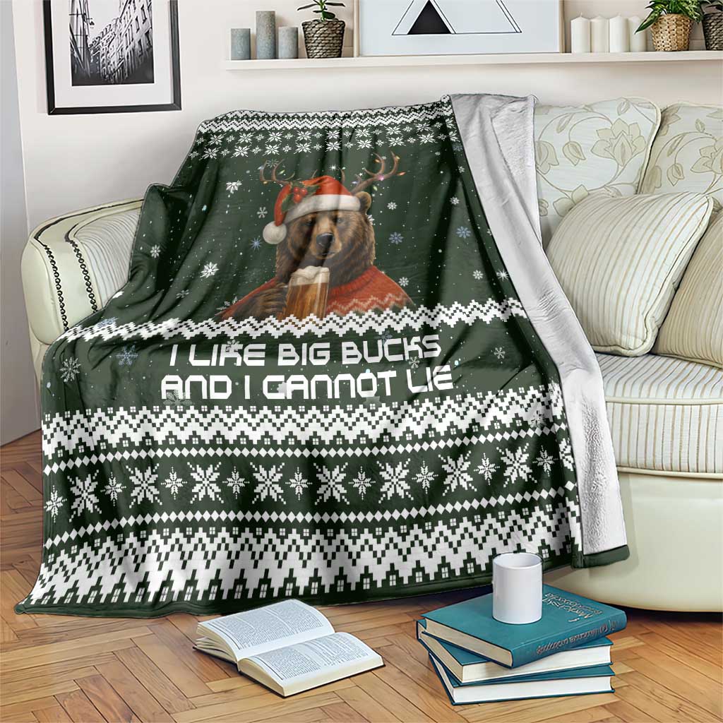 Bear Hunting and Beer Christmas Blanket Xmas Holiday Patterns - Wonder Print Shop