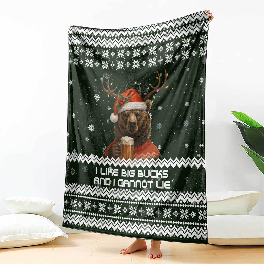 Bear Hunting and Beer Christmas Blanket Xmas Holiday Patterns - Wonder Print Shop