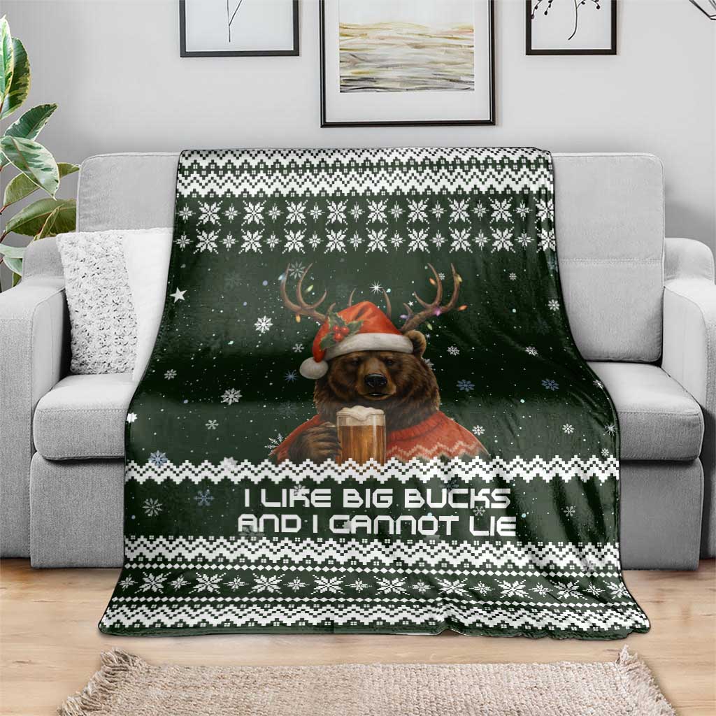 Bear Hunting and Beer Christmas Blanket Xmas Holiday Patterns - Wonder Print Shop