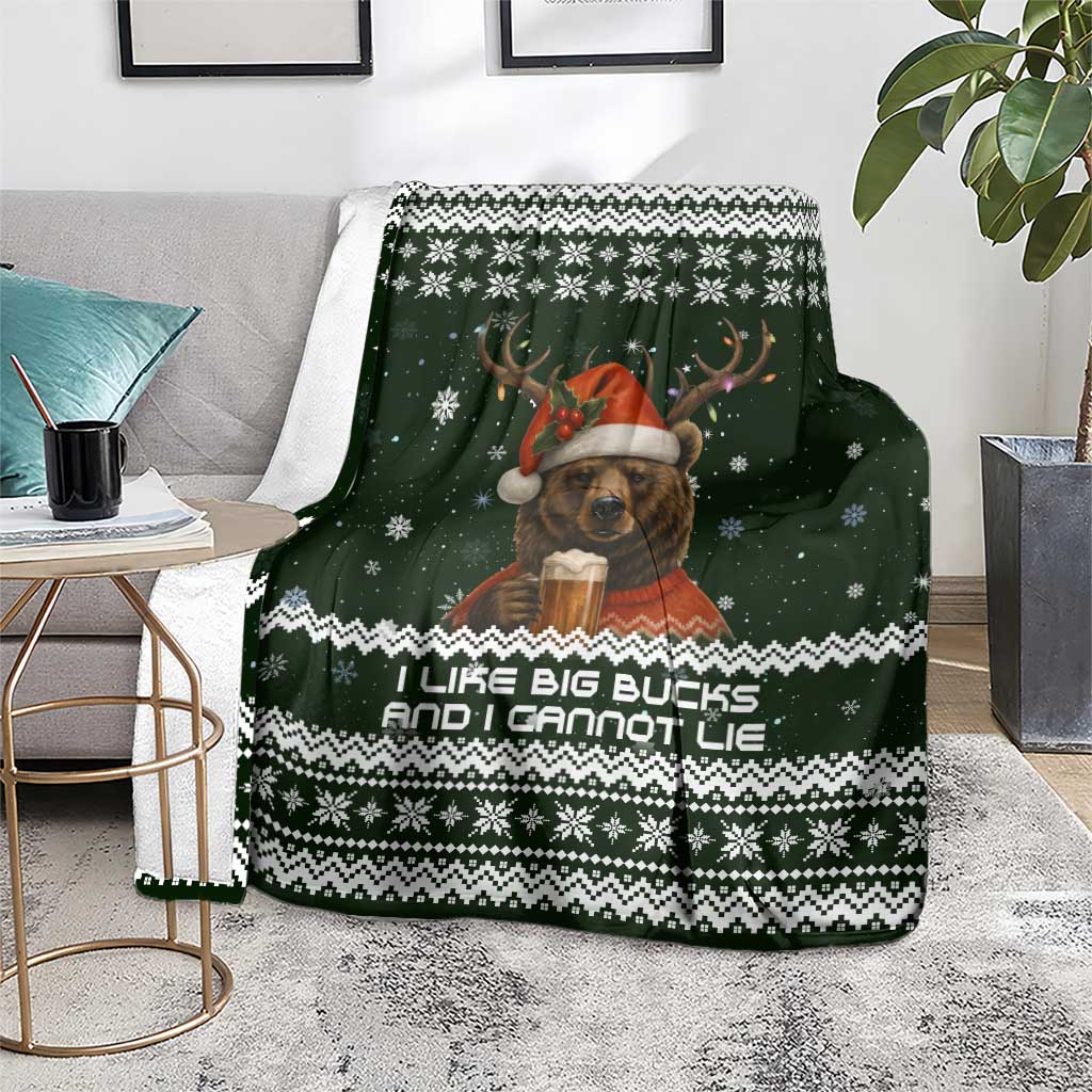Bear Hunting and Beer Christmas Blanket Xmas Holiday Patterns - Wonder Print Shop