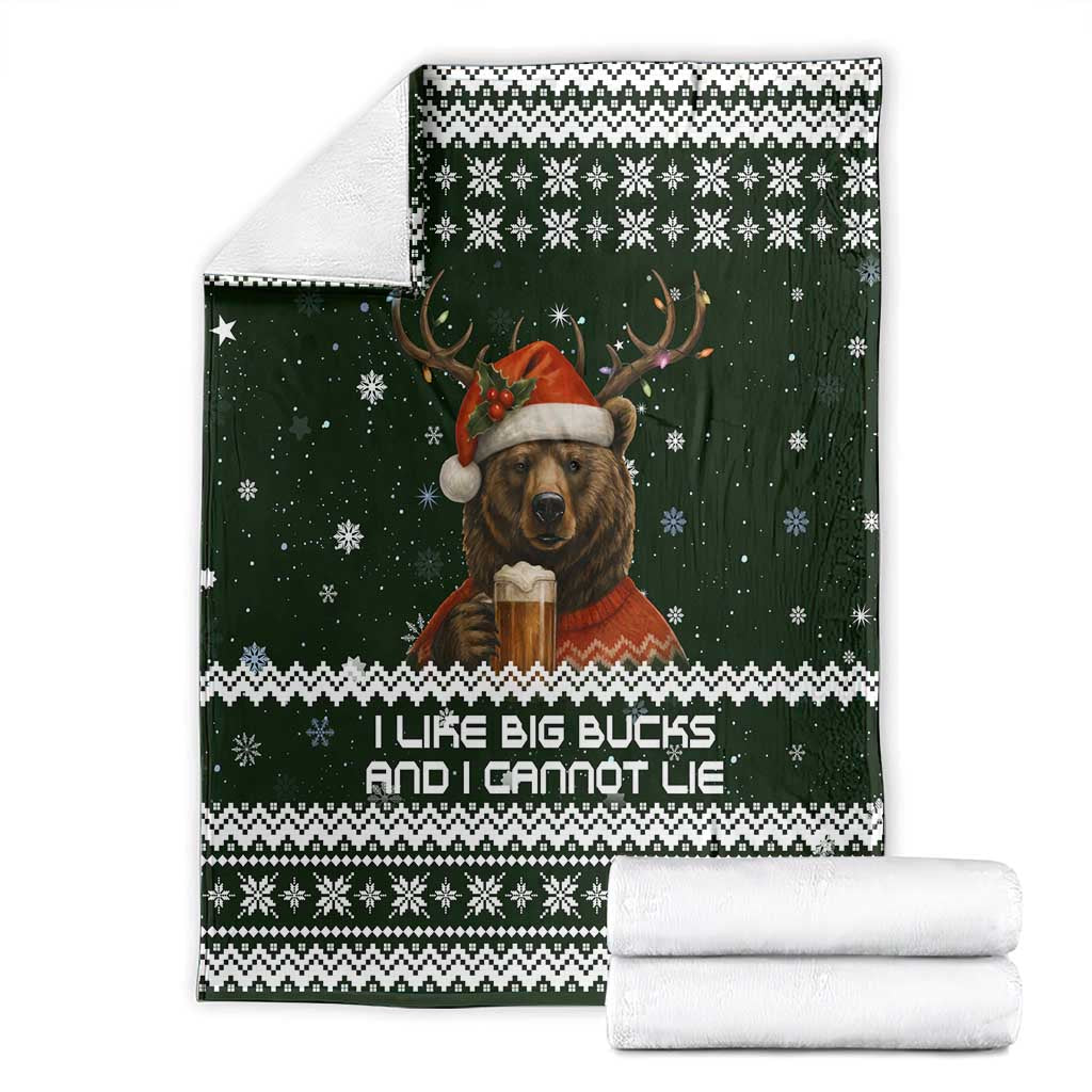 Bear Hunting and Beer Christmas Blanket Xmas Holiday Patterns - Wonder Print Shop