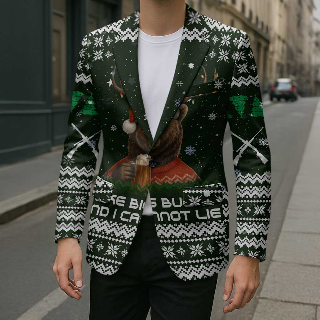 Bear Hunting and Beer Christmas Blazer Xmas Holiday Patterns - Wonder Print Shop