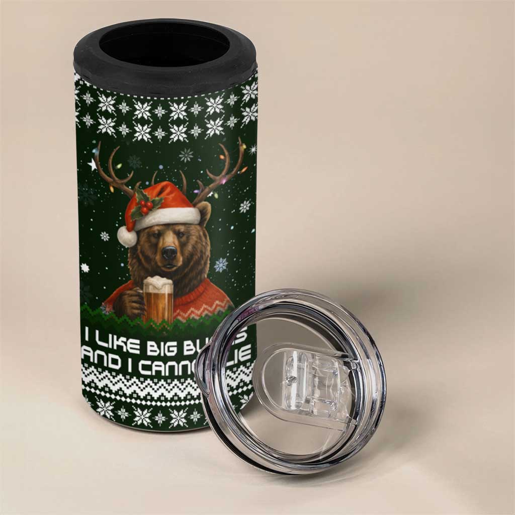 Bear Hunting and Beer Christmas 4 in 1 Can Cooler Tumbler Xmas Holiday Patterns - Wonder Print Shop
