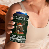 Bear Hunting and Beer Christmas 4 in 1 Can Cooler Tumbler Xmas Holiday Patterns - Wonder Print Shop