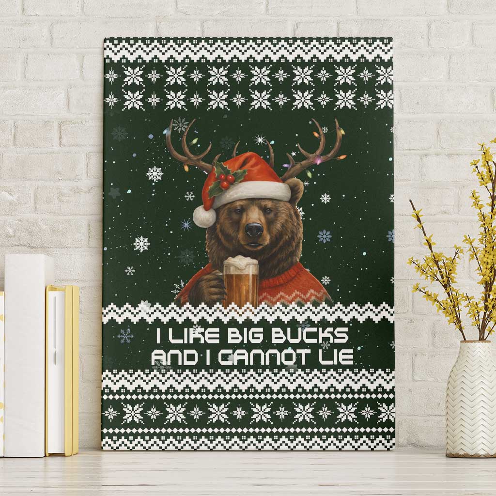 Bear Hunting and Beer Christmas Canvas Wall Art Xmas Holiday Patterns - Wonder Print Shop