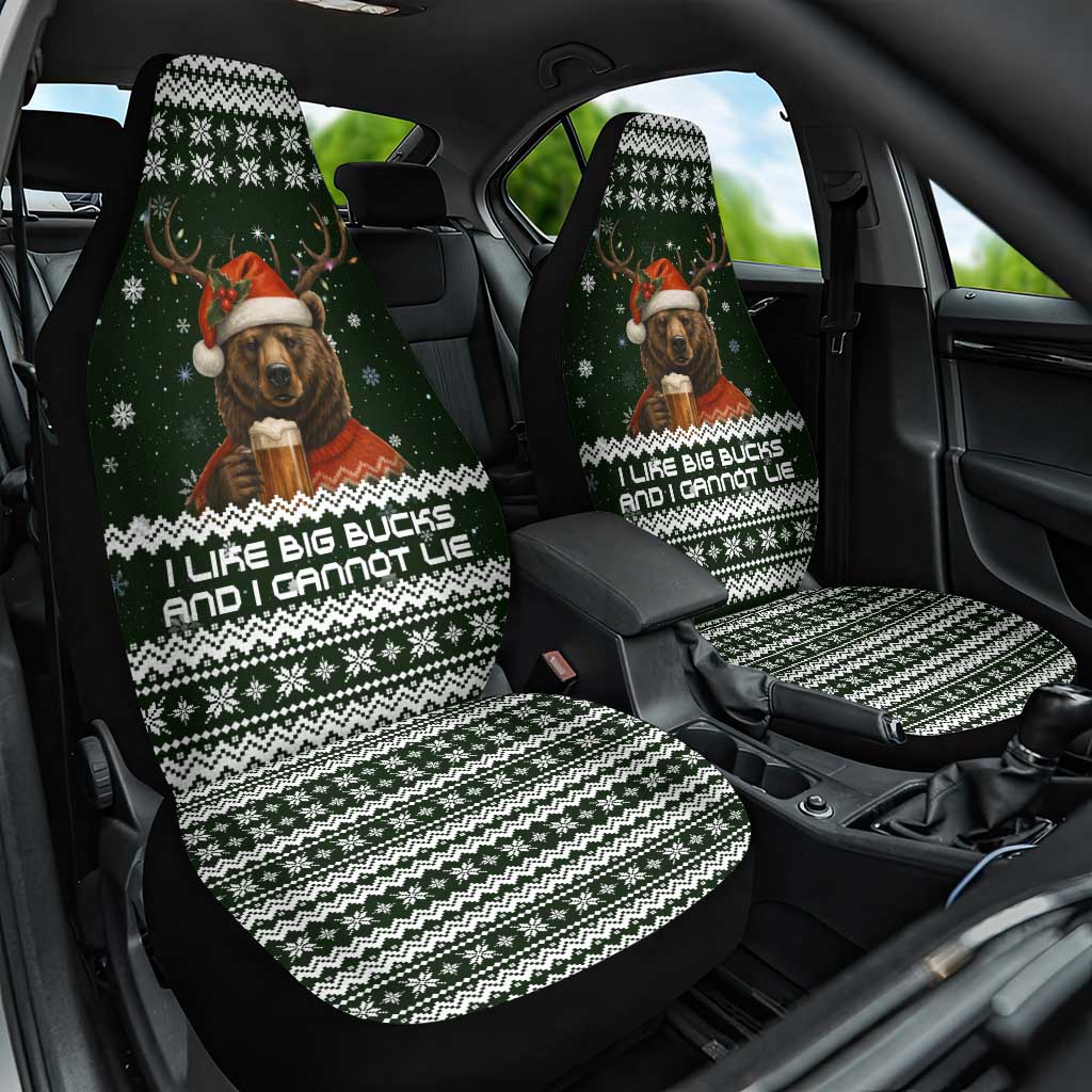 Bear Hunting and Beer Christmas Car Seat Cover Xmas Holiday Patterns - Wonder Print Shop