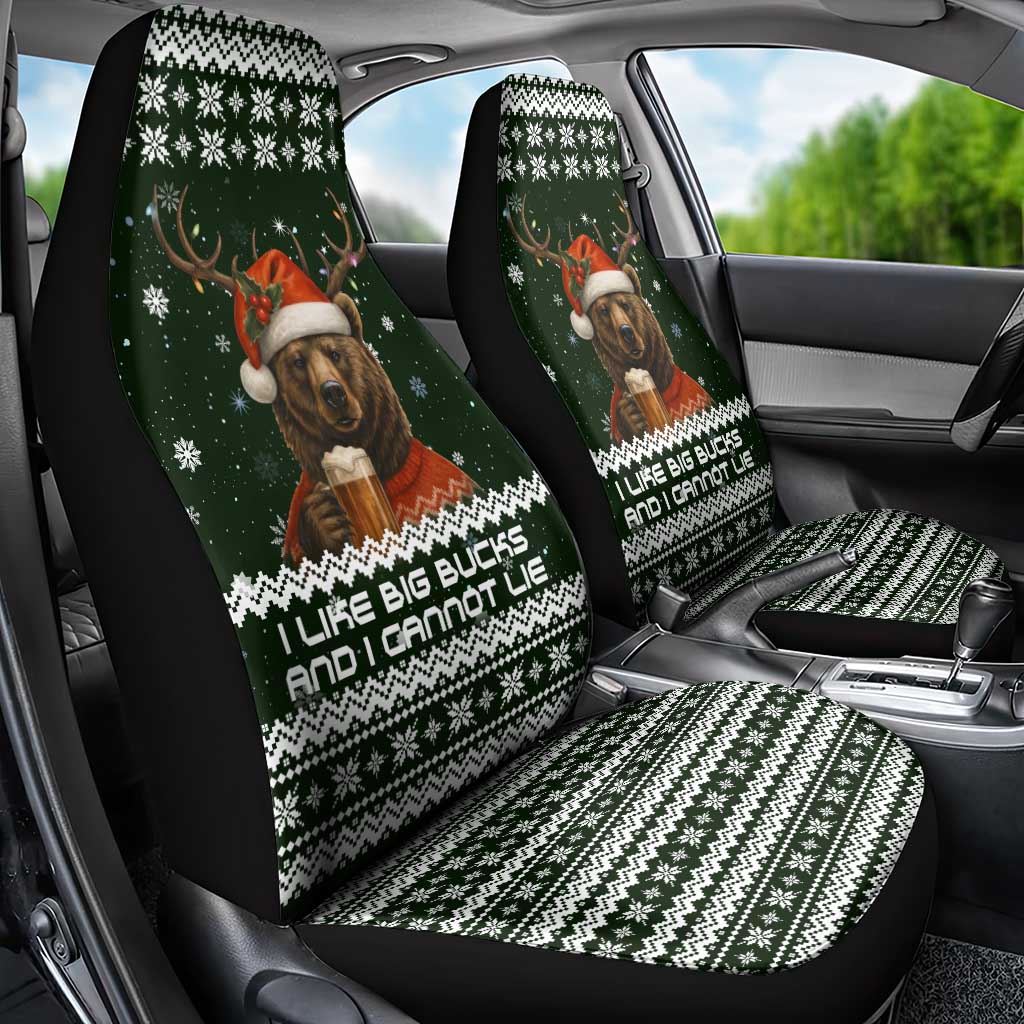 Bear Hunting and Beer Christmas Car Seat Cover Xmas Holiday Patterns - Wonder Print Shop
