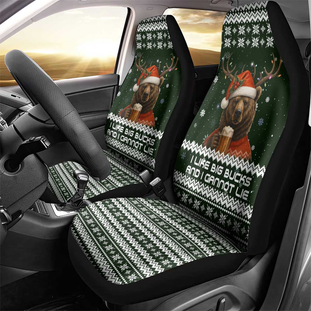 Bear Hunting and Beer Christmas Car Seat Cover Xmas Holiday Patterns - Wonder Print Shop