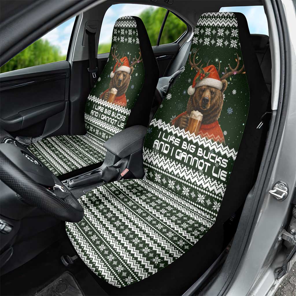 Bear Hunting and Beer Christmas Car Seat Cover Xmas Holiday Patterns - Wonder Print Shop