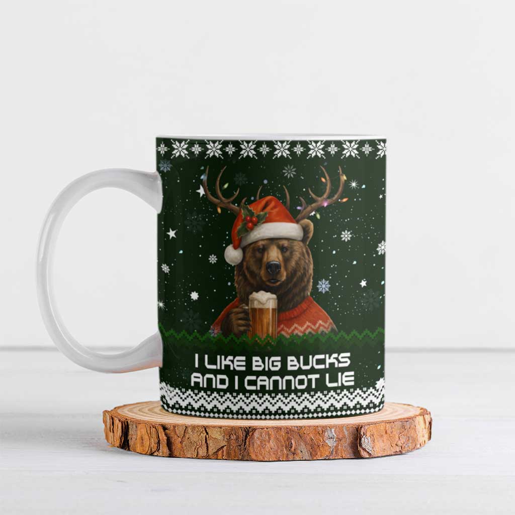Bear Hunting and Beer Christmas Ceramic Mug Xmas Holiday Patterns - Wonder Print Shop