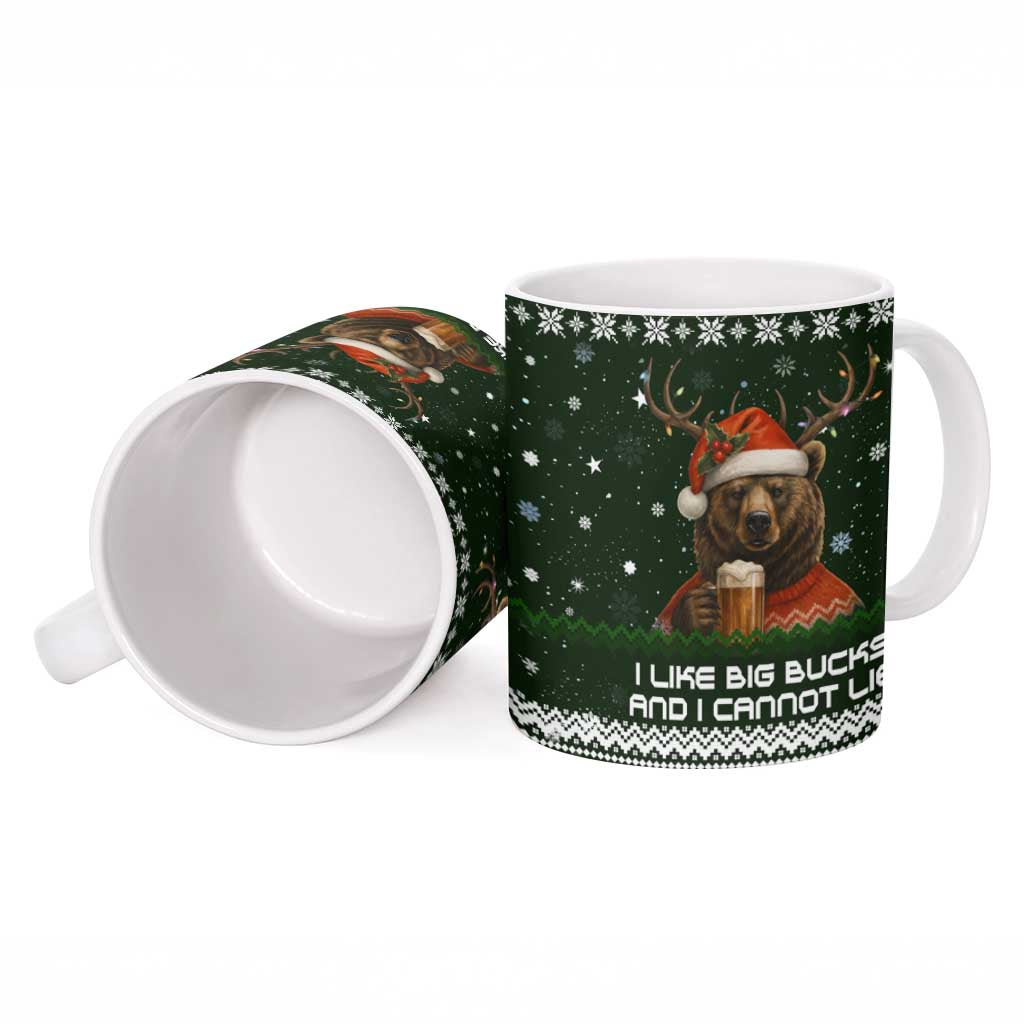 Bear Hunting and Beer Christmas Ceramic Mug Xmas Holiday Patterns - Wonder Print Shop