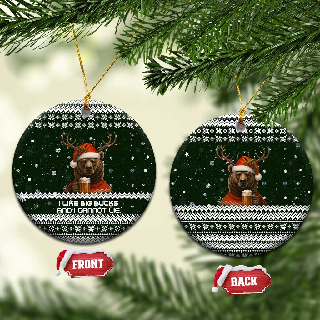 Bear Hunting and Beer Christmas Ceramic Ornament Xmas Holiday Patterns - Wonder Print Shop