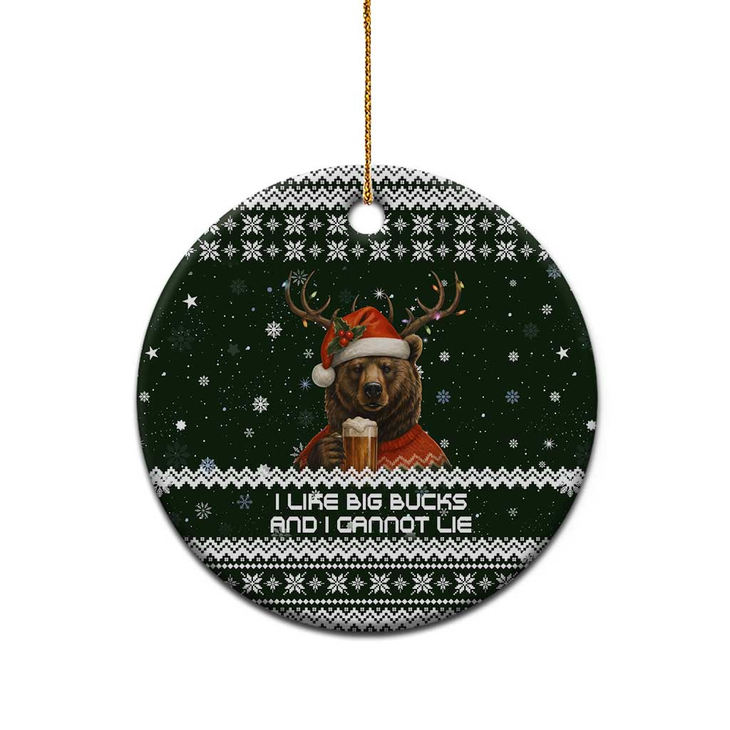 Bear Hunting and Beer Christmas Ceramic Ornament Xmas Holiday Patterns - Wonder Print Shop