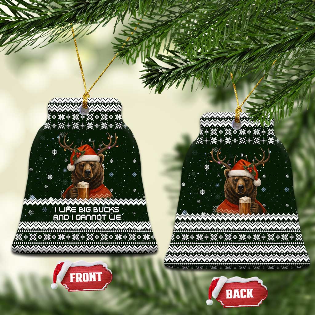 Bear Hunting and Beer Christmas Ceramic Ornament Xmas Holiday Patterns - Wonder Print Shop