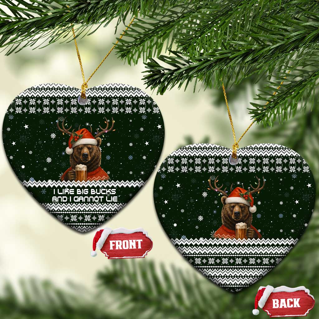 Bear Hunting and Beer Christmas Ceramic Ornament Xmas Holiday Patterns - Wonder Print Shop