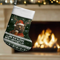Bear Hunting and Beer Christmas Stocking Xmas Holiday Patterns - Wonder Print Shop
