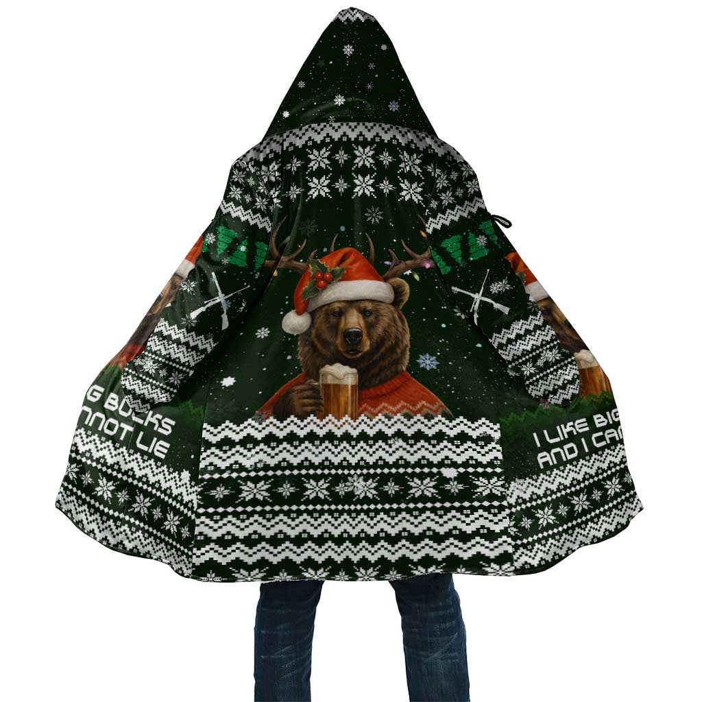 Bear Hunting and Beer Christmas Cloak Xmas Holiday Patterns - Wonder Print Shop